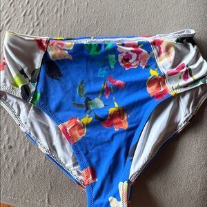 Athleta Multicolor Floral High-Waist Bikini Bottom - Blue Base